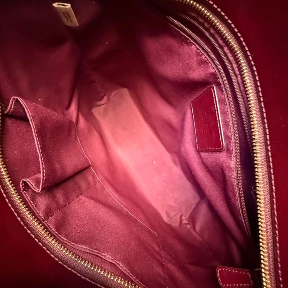 Coach Burgundy Leather Tote Bag - Picture 13 of 17